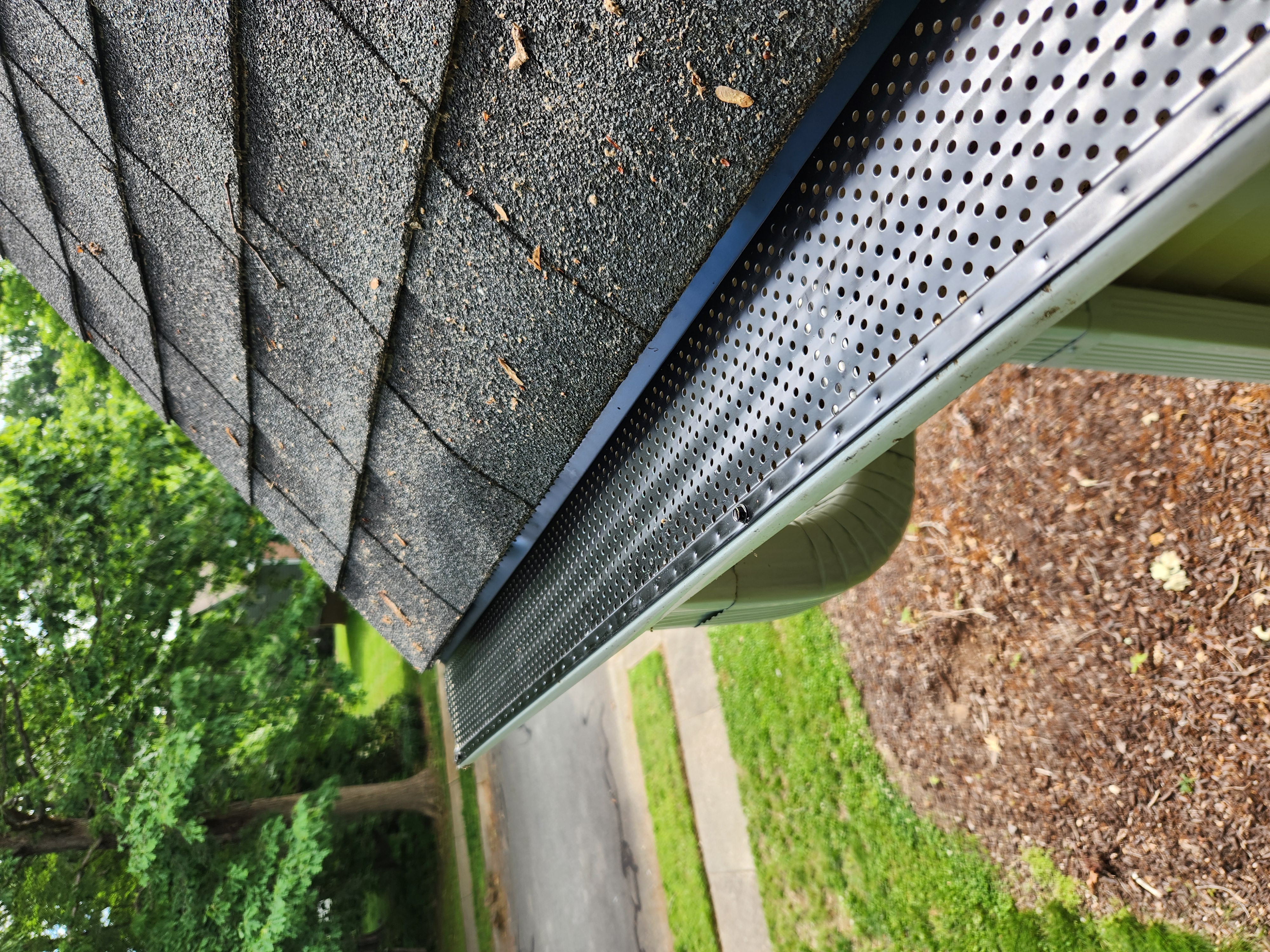 Gutter guard corner installation detail